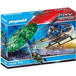 Playmobil - 70569 - Les policiers - Hélicoptère de police et parachutiste