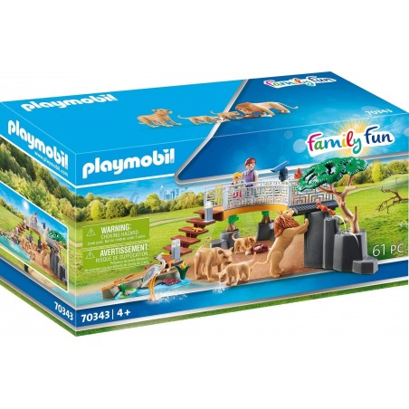 Playmobil - 70343 - Family Fun - Famille de lions avec végétation