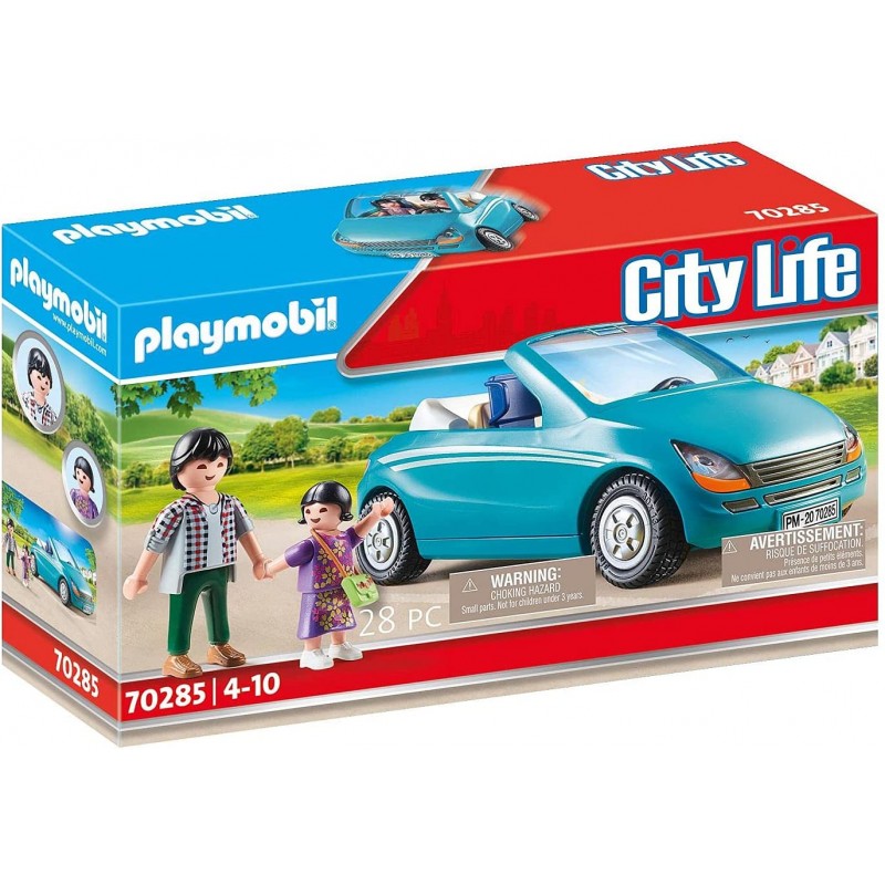 Playmobil - 70285 - City Life - Papa avec enfant et voiture cabriolet