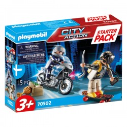 Playmobil - 70502 - City Action - Starter Pack Motard de police et voleur
