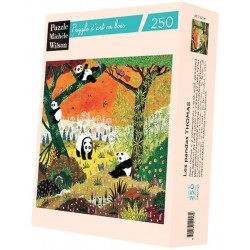 Michèle Wilson - Puzzle d'art en bois - 250 pièces - Les Pandas
