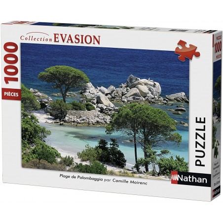 Nathan - Puzzle 1000 pièces - Plage de Palombaggia, Corse du Sud
