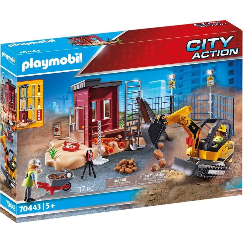 Playmobil - 70443 - City Life - Mini-pelleteuse et chantier