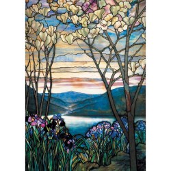 Piatnik - Puzzle 1000 pièces - Magnolias et iris - Tiffany
