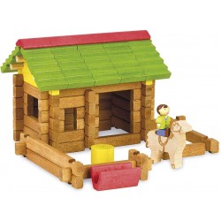 Jeujura - 8230- Jeux de Société-Mon Premier Chalet en Bois - 64 Pieces en Bois