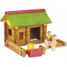 Jeujura - 8230- Jeux de Société-Mon Premier Chalet en Bois - 64 Pieces en Bois