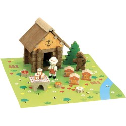 Jeujura-8223-MAISON du MIEL-50 Pieces Jeu de Construction en Bois, 8223