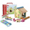 Jeujura - 8073- Jeux de Construction-Maison a Peindre - 65 Pieces