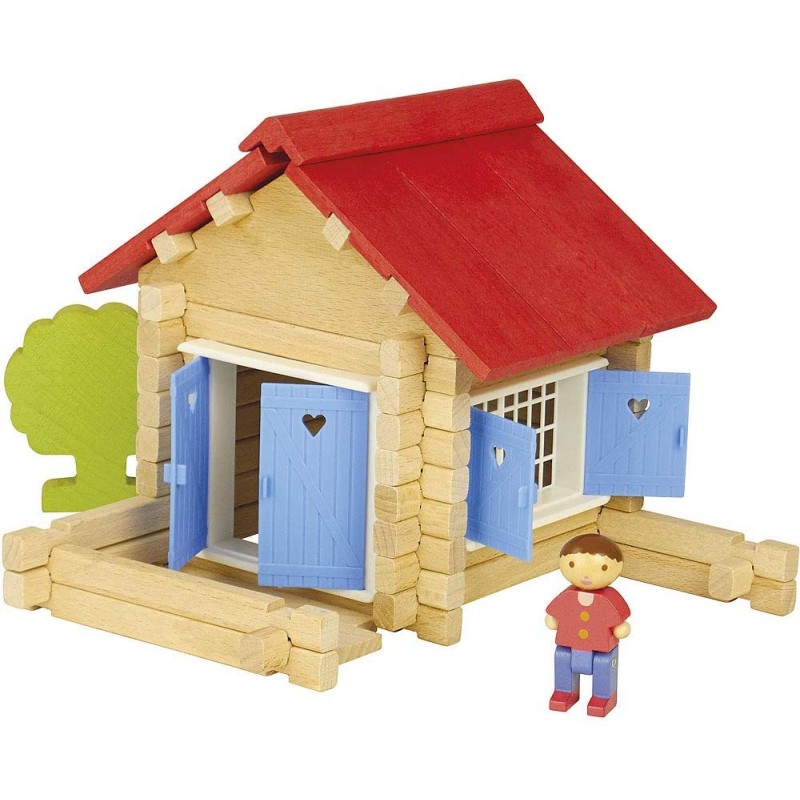 Jeujura - 8031- Jeux de Construction-la Maison en Bois - 70 Pieces