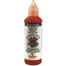 Rayher - Tube de peinture pour fenêtre - Rouge cadmium - 80 ml