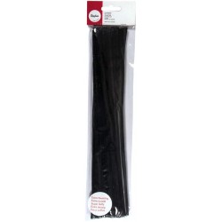 Rayher - Blister de 25 filins chenille - Noir - 6 mm x 30 cm