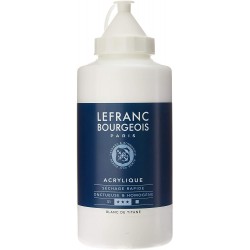 Lefranc Bourgeois - Peinture acrylique fine - Bouteille 750ml - Blanc de titane