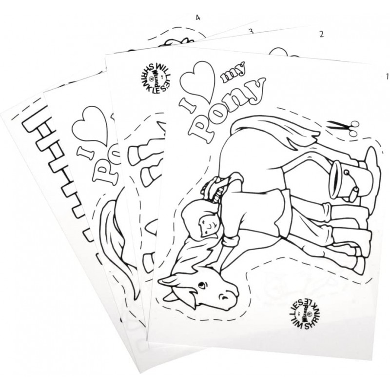 Rayher - Film thermo-rétractable - 4 feuilles de plastique dingue - Motif poney