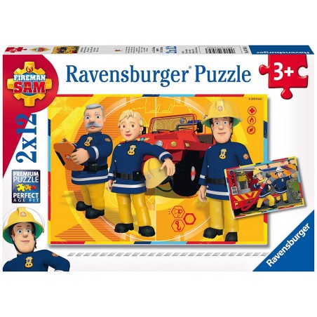 Ravensburger - Puzzles 2x12 pièces - Sam en intervention - Sam le pompier