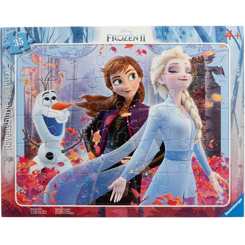 Ravensburger - Puzzle cadre 35 pièces - La magie de la Nature - Disney Reine des Neiges 2