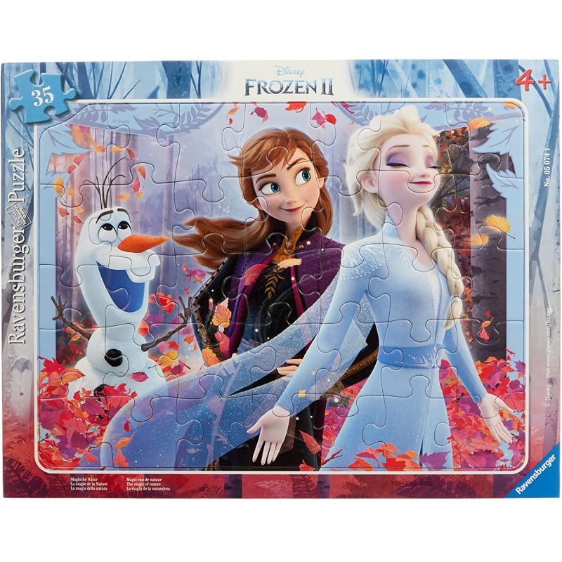 Ravensburger - Puzzle cadre 35 pièces - La magie de la Nature - Disney Reine des Neiges 2