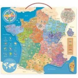 Vilac - Puzzle en bois - Carte de France magnétique