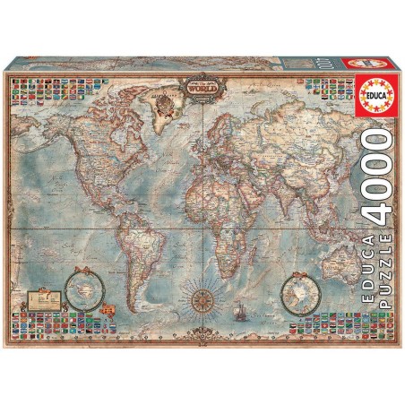 Educa - Puzzle 4000 pièces - Mappemonde antique