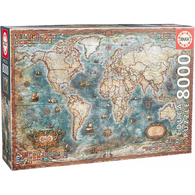 Puzzle 8000 pièces mappemonde historique - 18017 - EDUCA Borrás - Cdiscount  Jeux - Jouets