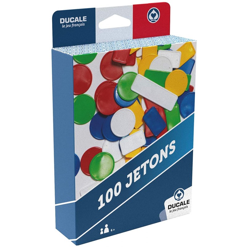 Jeu de société - Boîte de 100 jetons de couleur