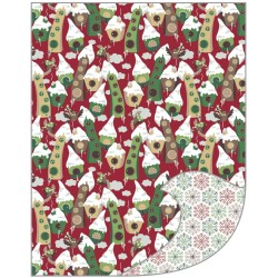 Rayher - Papier de bricolage A4 - 21,3 x 30 cm - 220g/m2 - Motif maison d'hiver