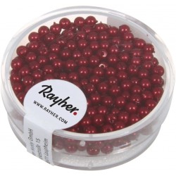 Rayher - Boîte de 360 perles de cire - Rouge - 3 mm