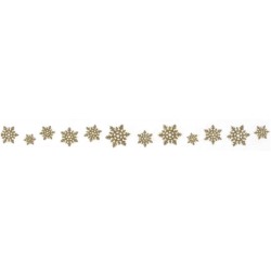 Rahyer - Washi tape - Flocons de neige dorés - 15mm x 15m