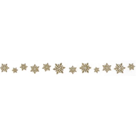 Rahyer - Washi tape - Flocons de neige dorés - 15mm x 15m