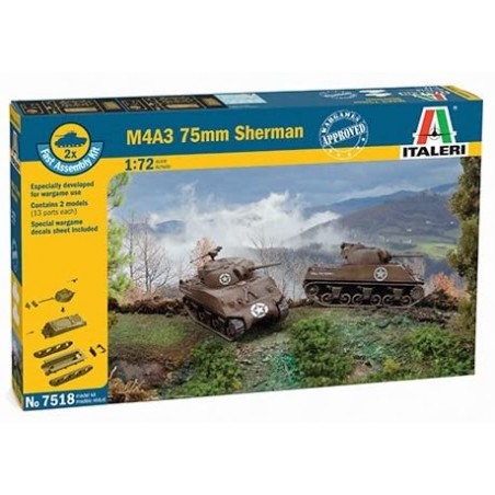 Italeri - I7518 - Maquette - Chars d'assaut - M4A3 Sherman X2 - Echelle 1:72