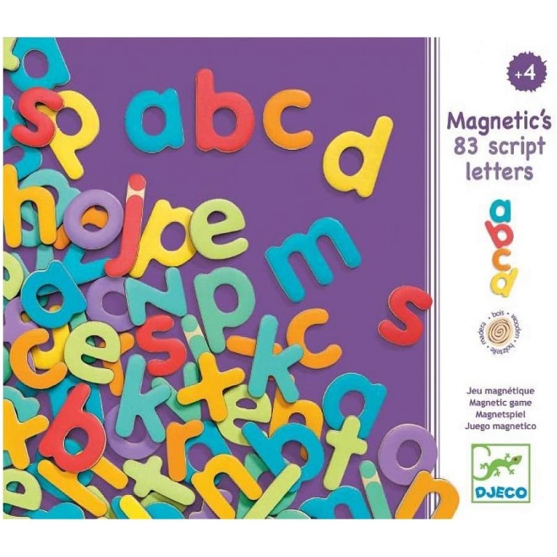 Djeco - DJ03102 - Magnétiques bois - 82 script letters