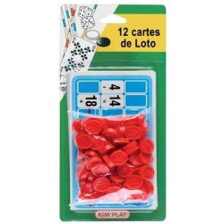 Kim Play - Blister de jeu de loto - 12 cartes et pions de loto