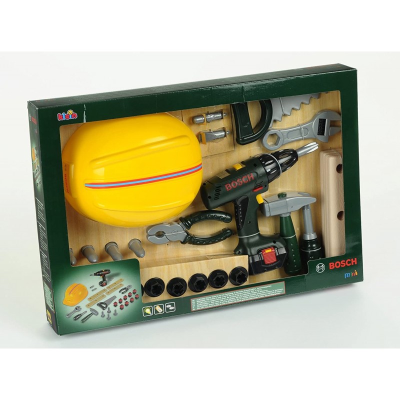 Klein - Jeu d'imitation - Grand set outils Bosch avec visseuse et casque de travail