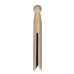 Rayher - Sachet de 50 pinces à linge en bois à tête ronde - 11 cm