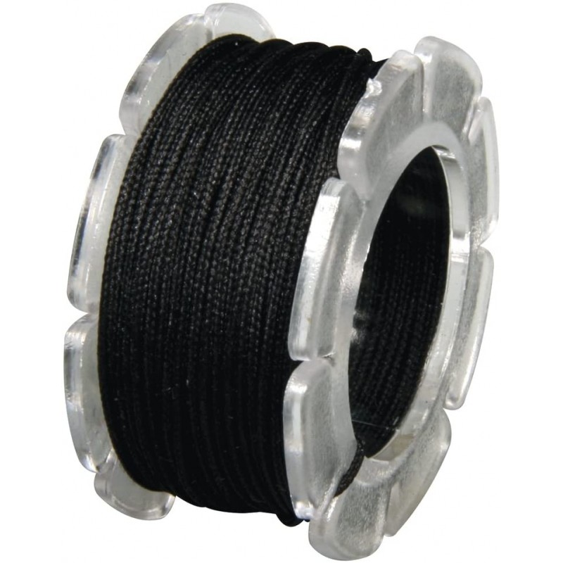 Rayher - Bobine de cordon à bijoux ciré armé nylon - Noir - 0,6 mm x 10 mètres