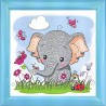 OZ - Loisirs créatifs - Crystal Art - Tableau à diamanter - Elephants enfant