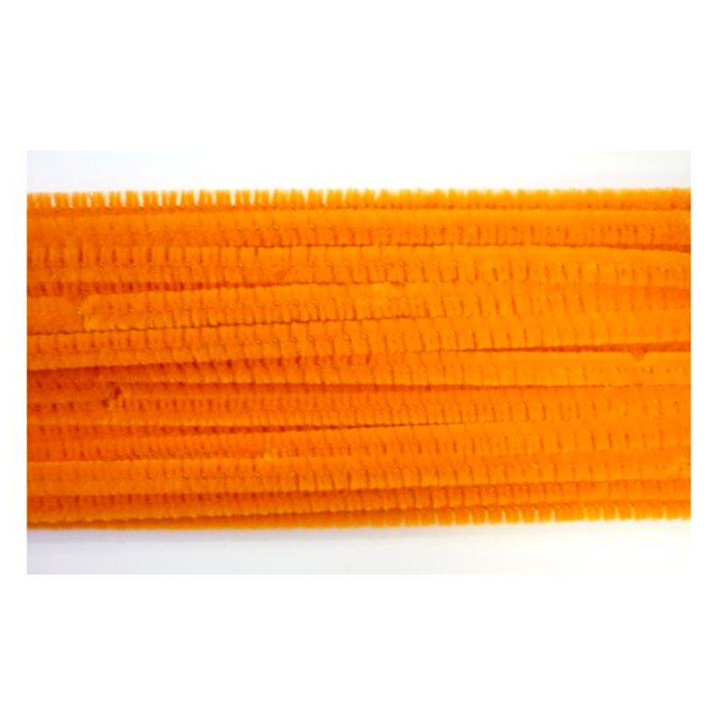 Graine créative - 20 brins de fil chenille 6mm - Orange - 30 cm