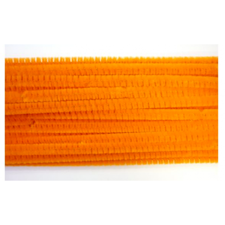 Graine créative - 20 brins de fil chenille 6mm - Orange - 30 cm