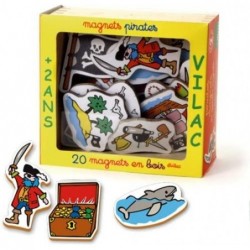 Vilac - Coffret de 20 magnets en bois - Les pirates