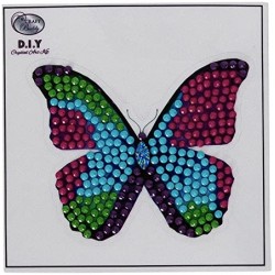 OZ - Loisirs créatifs - Crystal Art - Kit sticker broderie diamant 9x9cm Papillon