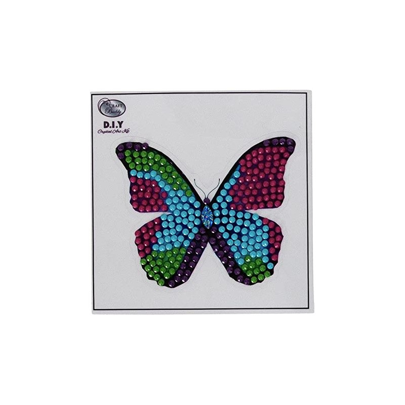 OZ - Loisirs créatifs - Crystal Art - Kit sticker broderie diamant 9x9cm Papillon