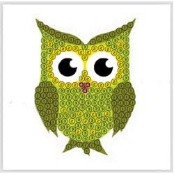 OZ - Loisirs créatifs - Crystal Art - Kit sticker broderie diamant 9x9cm Hibou