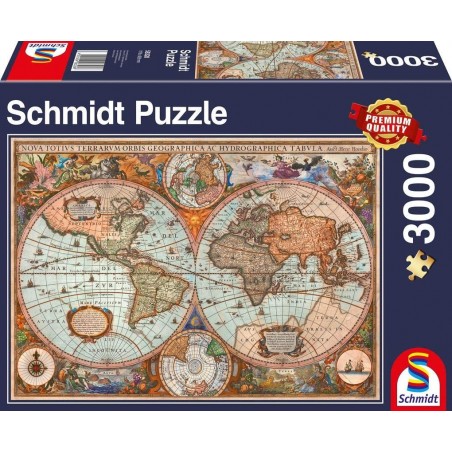 Schmidt - Puzzle 3000 pièces - Carte du monde Antique