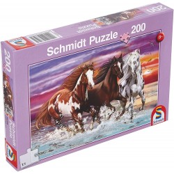 Schmidt - Puzzle 200 pièces - Trio de chevaux sauvages
