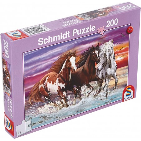 Schmidt - Puzzle 200 pièces - Trio de chevaux sauvages