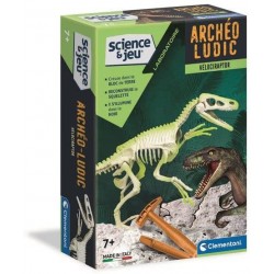 Clementoni - Jeu scientifique - Coffret archéologue - Dinosaure - Vélociraptor