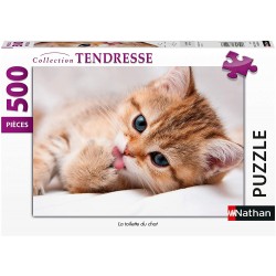 Nathan - Puzzle 500 pièces - La toilette du chat