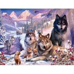 Ravensburger - Puzzle 2000 pièces - Loups dans la neige