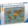 Ravensburger - Puzzle 500 pièces - Mappemonde de papillons