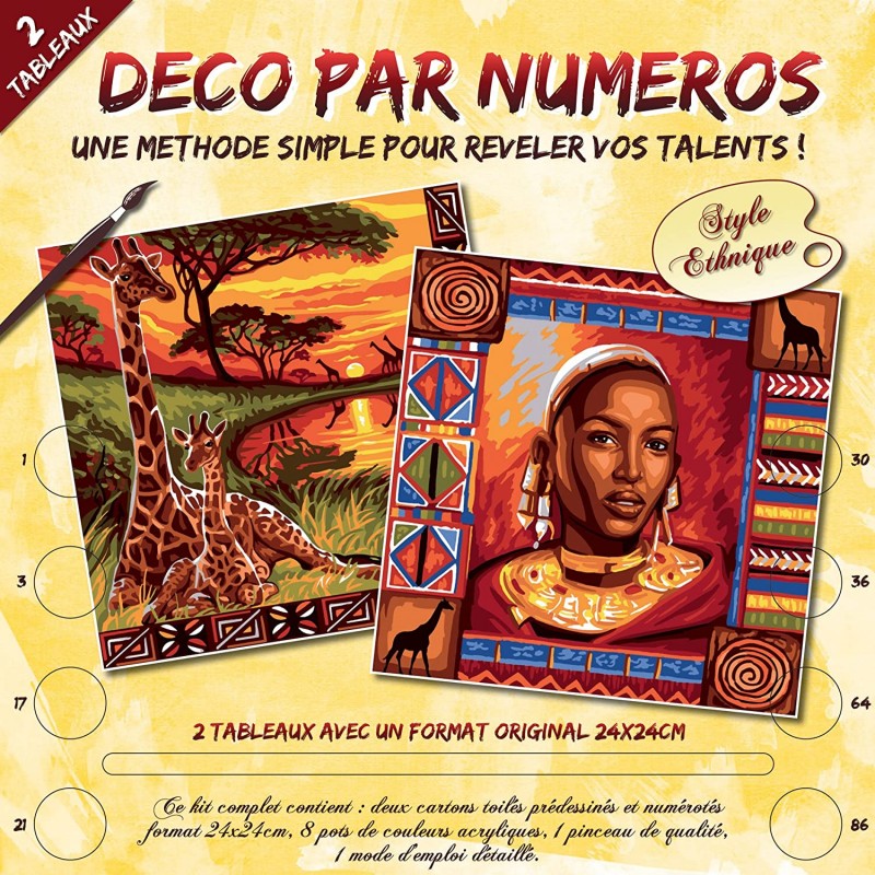 OZ - Loisirs créatifs - Peinture par numéro - Souvenirs d'Afrique