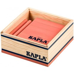 Kapla - Jeu de construction en bois - Carré rose - 40 planchettes